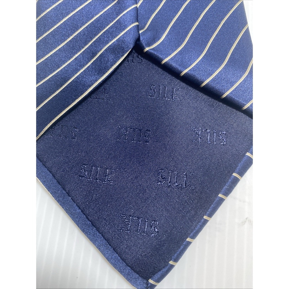 Roberta Baldini Silk Mens Neck Tie Blue and Yellow Stripe Vintage Tie T59 - Picture 4 of 6